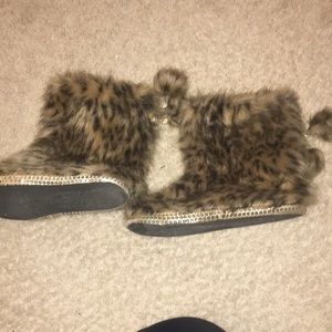 Cheetah slippers